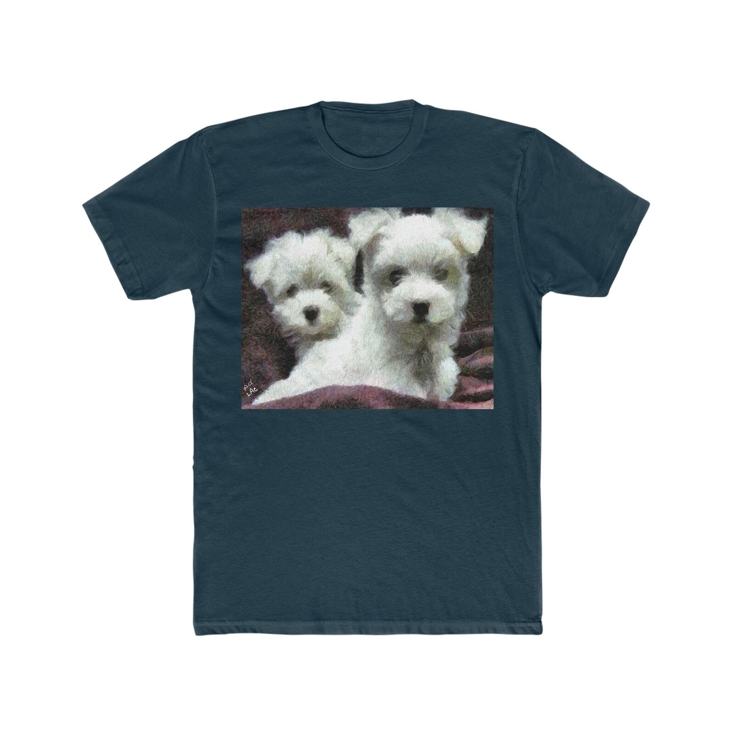 Maltese - Men's Fitted Cotton Crew Tee (Color: Solid Midnight Navy)
