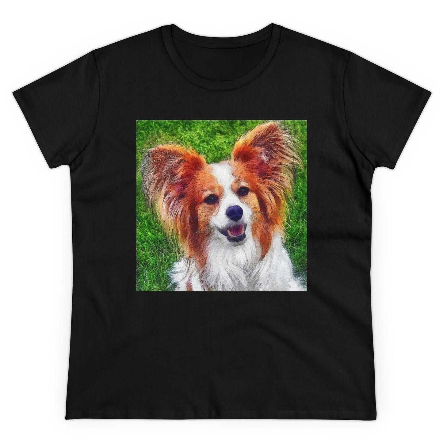Papillon 'McQueen' Women's Midweight Cotton Tee (Color: Black)