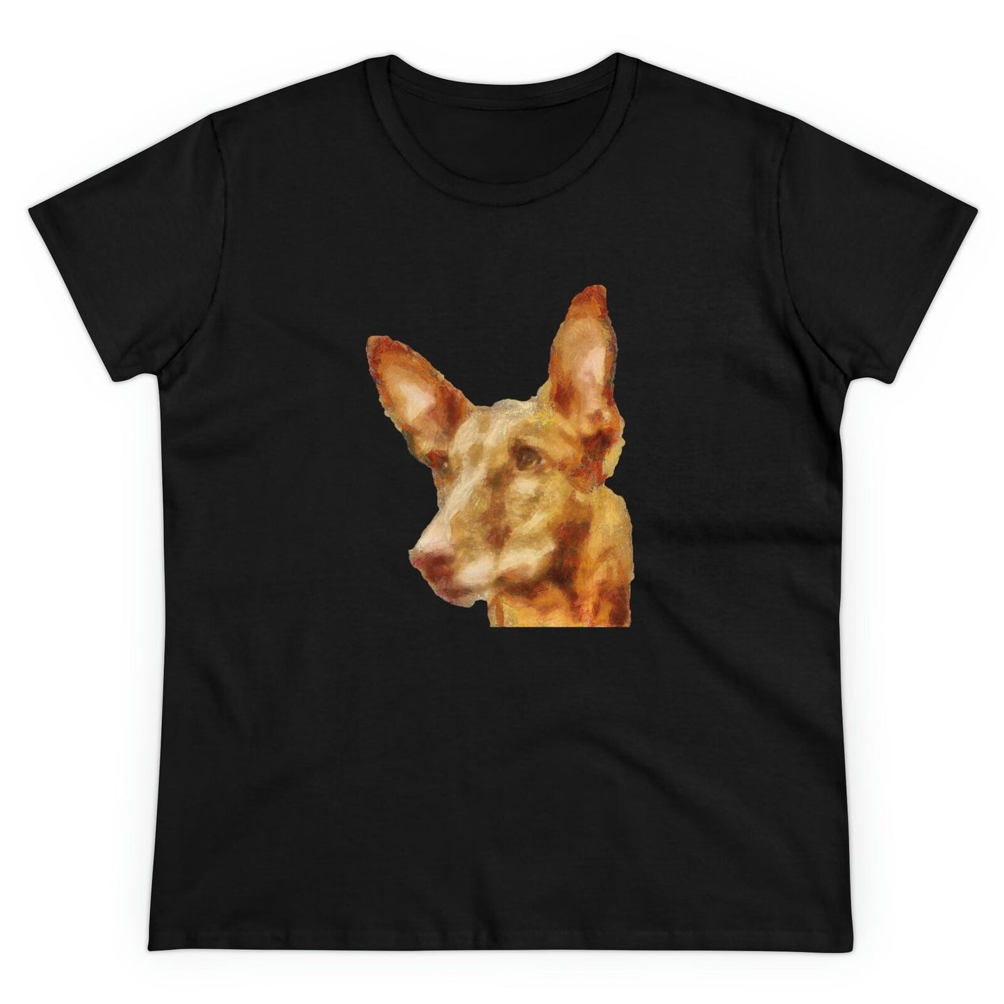 Pharoh Hound Women's Midweight Cotton Tee (Color: Black)