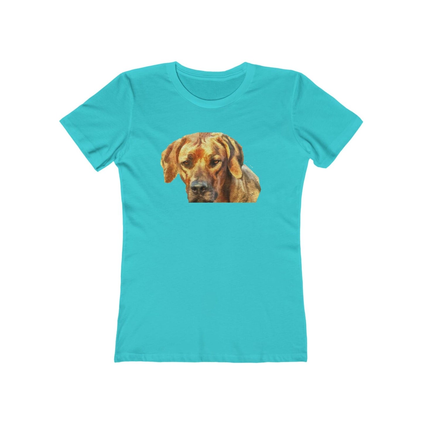Rhodesian Ridgeback 'Zulu' - Women's Slim Fit Ringspun Cotton T-Shirt (Colors: Solid Tahiti Blue)