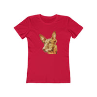 Egyptian Pharaoh Hound - Women's Slim Fit Ringspun Cotton T-Shirt (Colors: Solid Red)