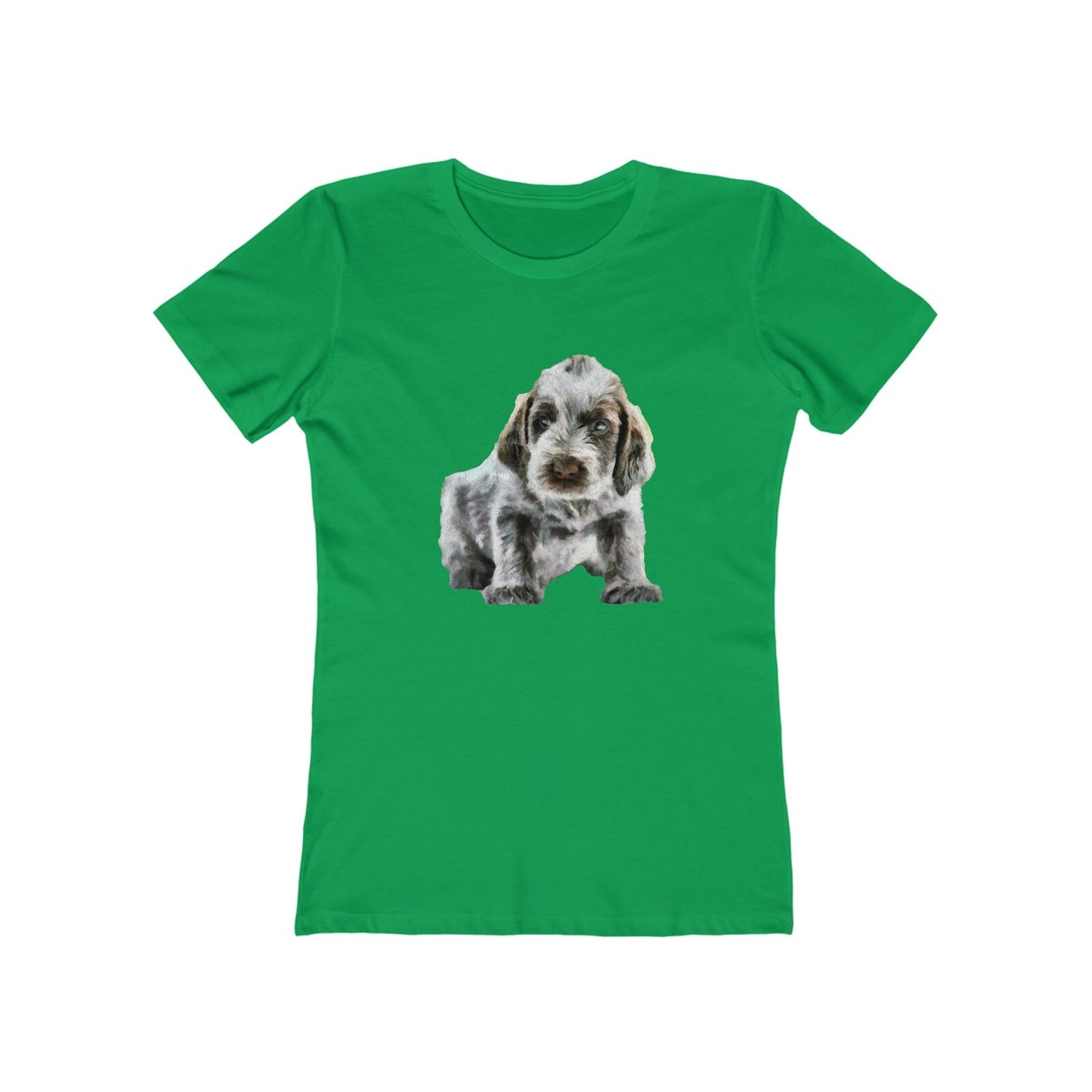 Spinone Italiano - Women's Slim Fit Ringspun Cotton T-Shirt (Colors: Solid Kelly Green)