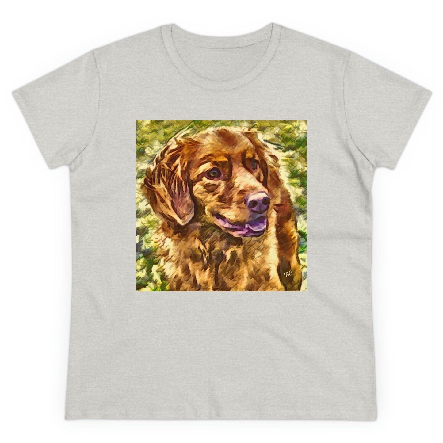 Nova Scotia Duck Tolling Retriever Women's Midweight Cotton Tee (Color: Ash)