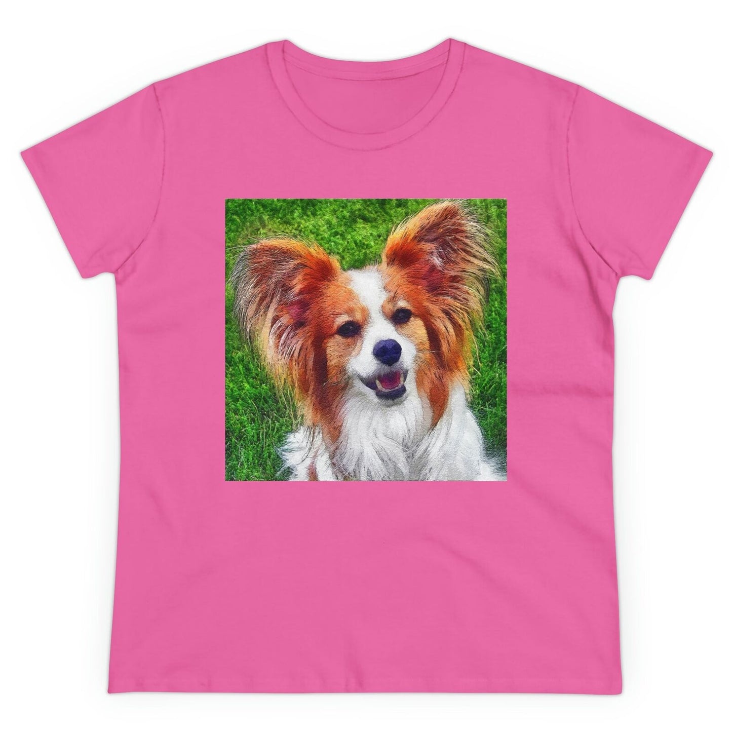 Papillon 'McQueen' Women's Midweight Cotton Tee (Color: Azalea)