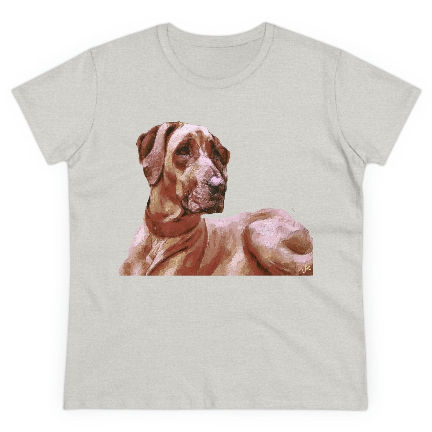 Rhodesian Ridgeback 'Thor' Women's Midweight Cotton Tee (Color: Ash)