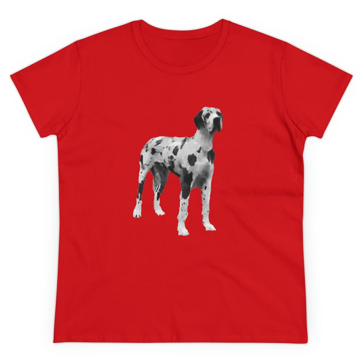 Great Dane 'Zeus' Women's Midweight Cotton Tee (Color: Red)