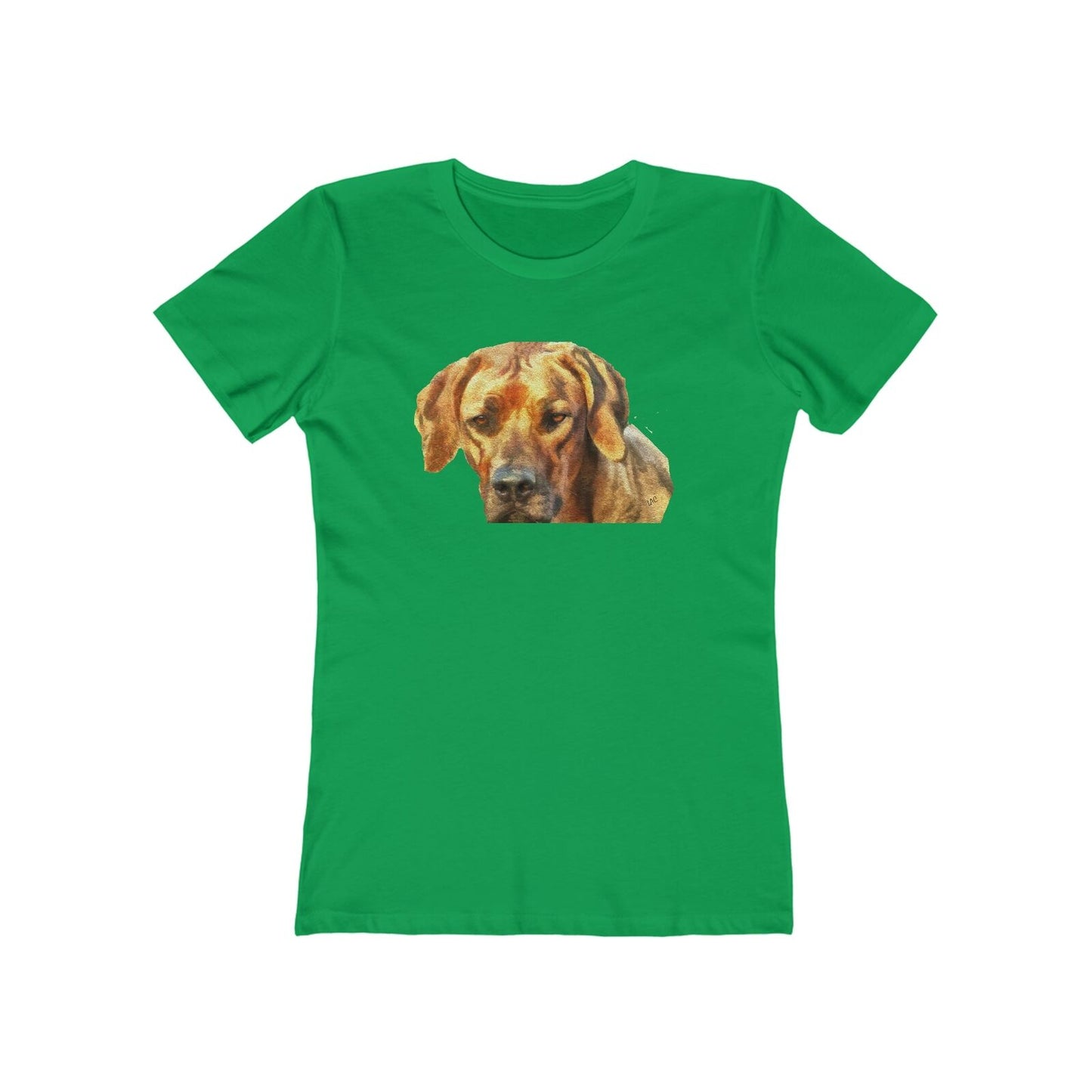 Rhodesian Ridgeback 'Zulu' - Women's Slim Fit Ringspun Cotton T-Shirt (Colors: Solid Kelly Green)