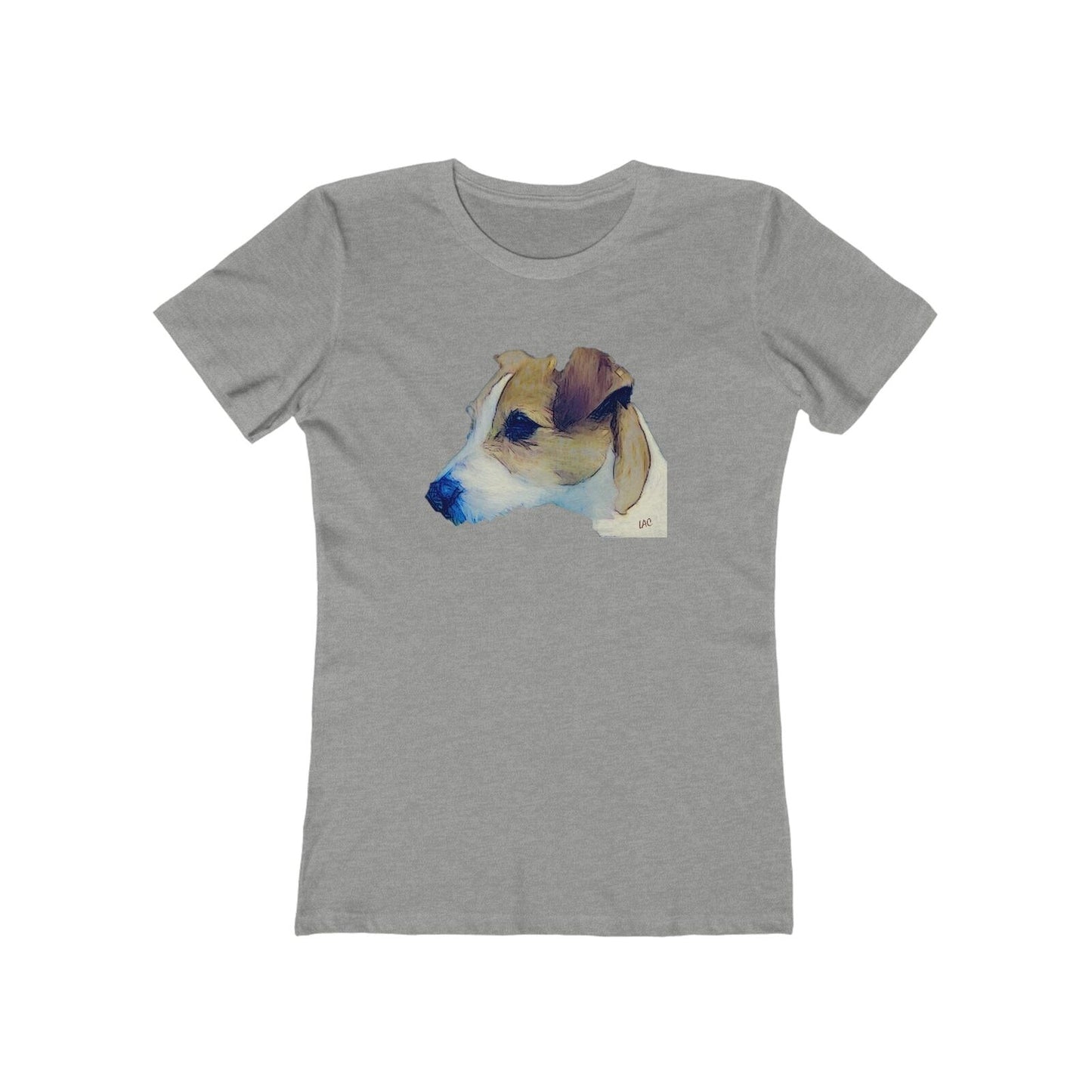 Parson Jack Russell Terrier - Women's Slim Fit Ringspun Cotton T-Shirt (Colors: Heather Grey)