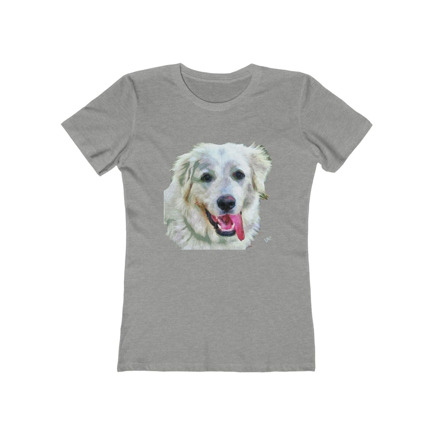 Great Pyrenees Women's Slim Fit Ringspun Cotton T-Shirt (Colors: Heather Grey)