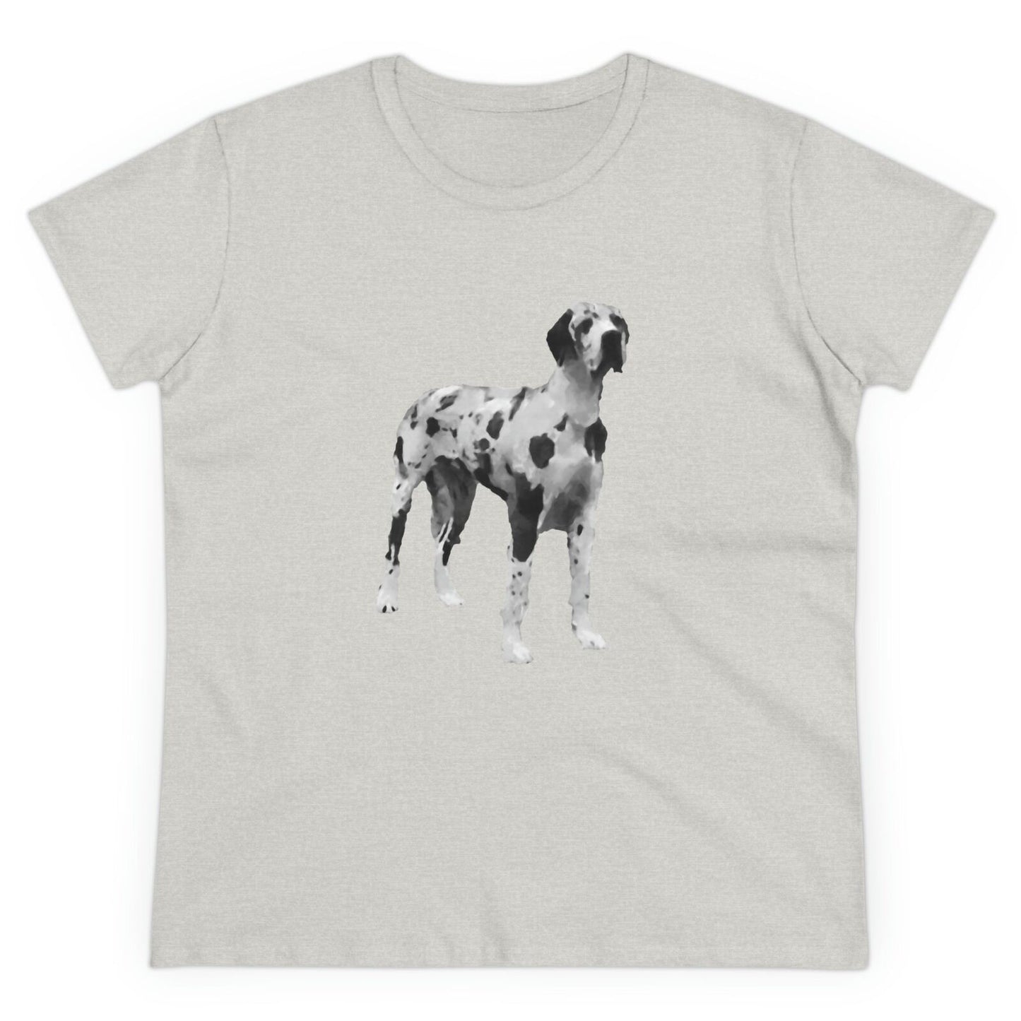 Great Dane 'Zeus' Women's Midweight Cotton Tee (Color: Ash)