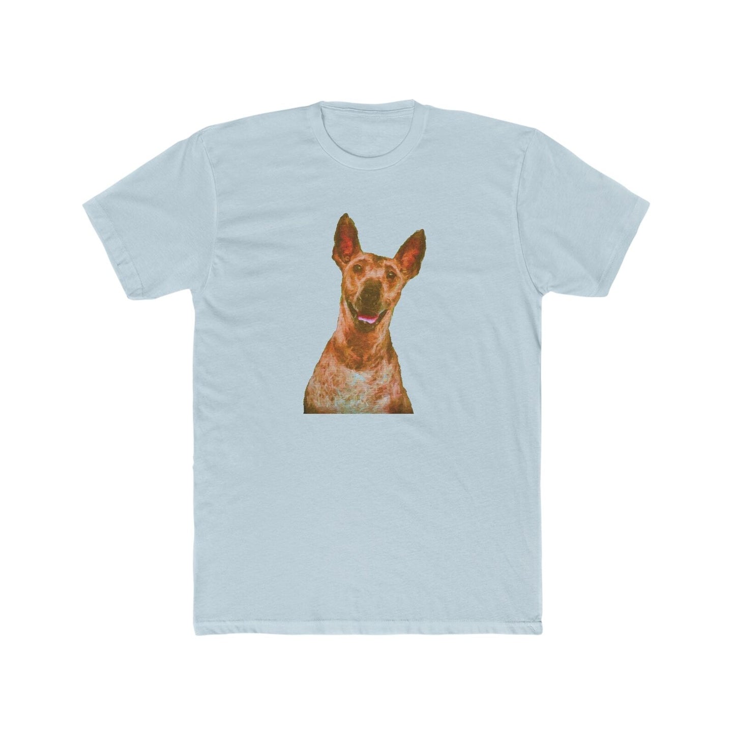 Peruvian Inca Orchid Men's Fitted Cotton Crew Tee (Color: Solid Light Blue)