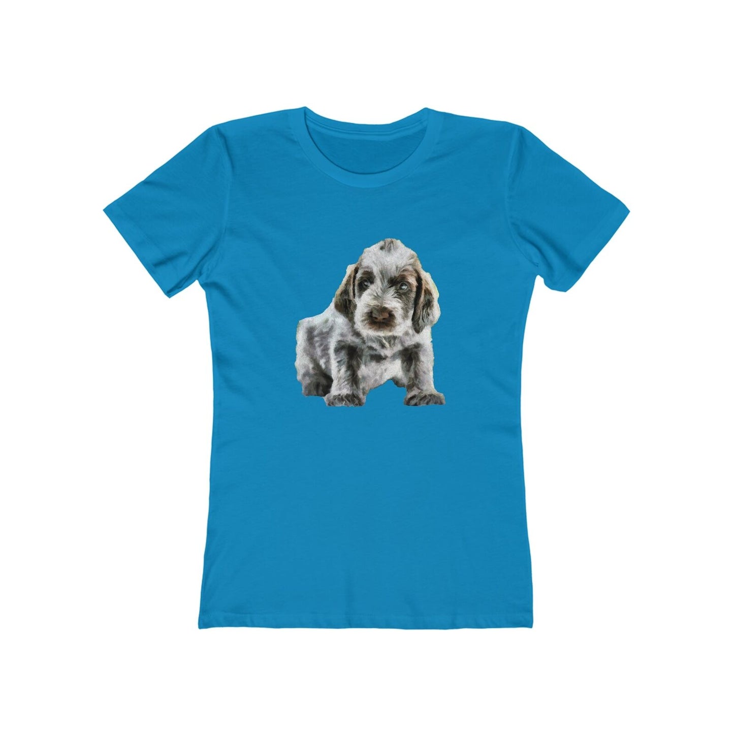 Spinone Italiano - Women's Slim Fit Ringspun Cotton T-Shirt (Colors: Solid Turquoise)