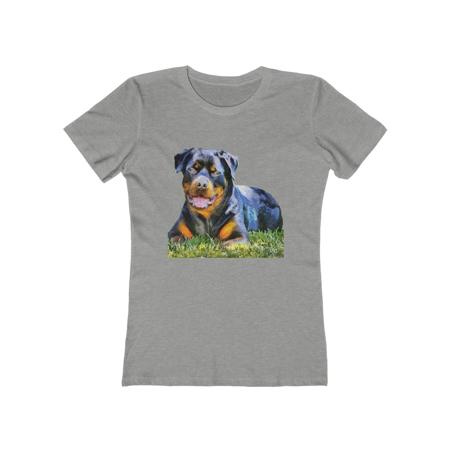 Rottweiler 'Lina' Women's Slim Fit Ringspun Cotton T-Shirt (Colors: Heather Grey)