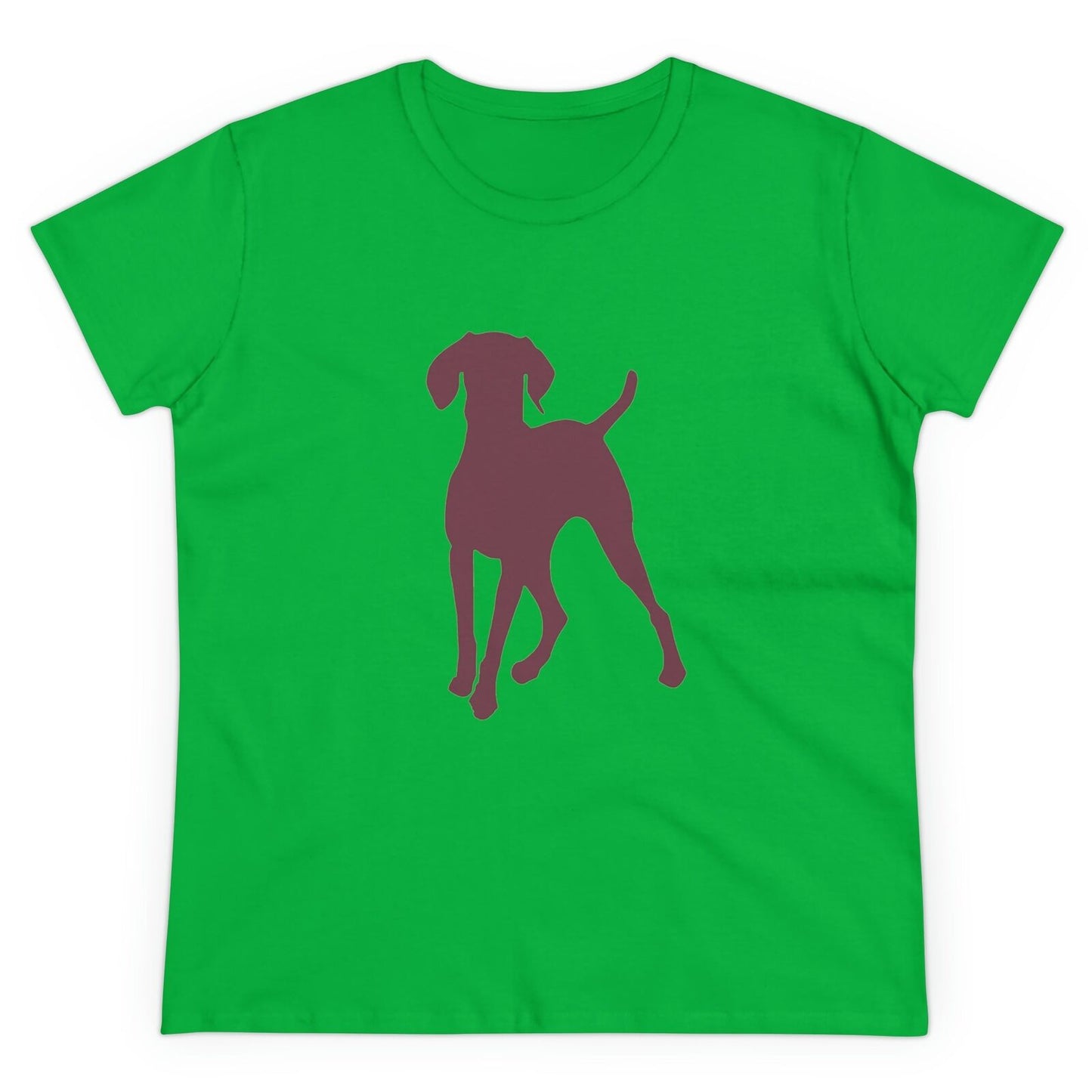 Hungarian Vizsla Women's Midweight Cotton Tee (Color: Irish Green)