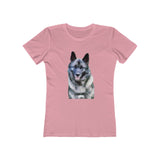 Norwegian Elkhound - Women's Slim Fit Ringspun Cotton T-Shirt (Colors: Solid Light Pink)