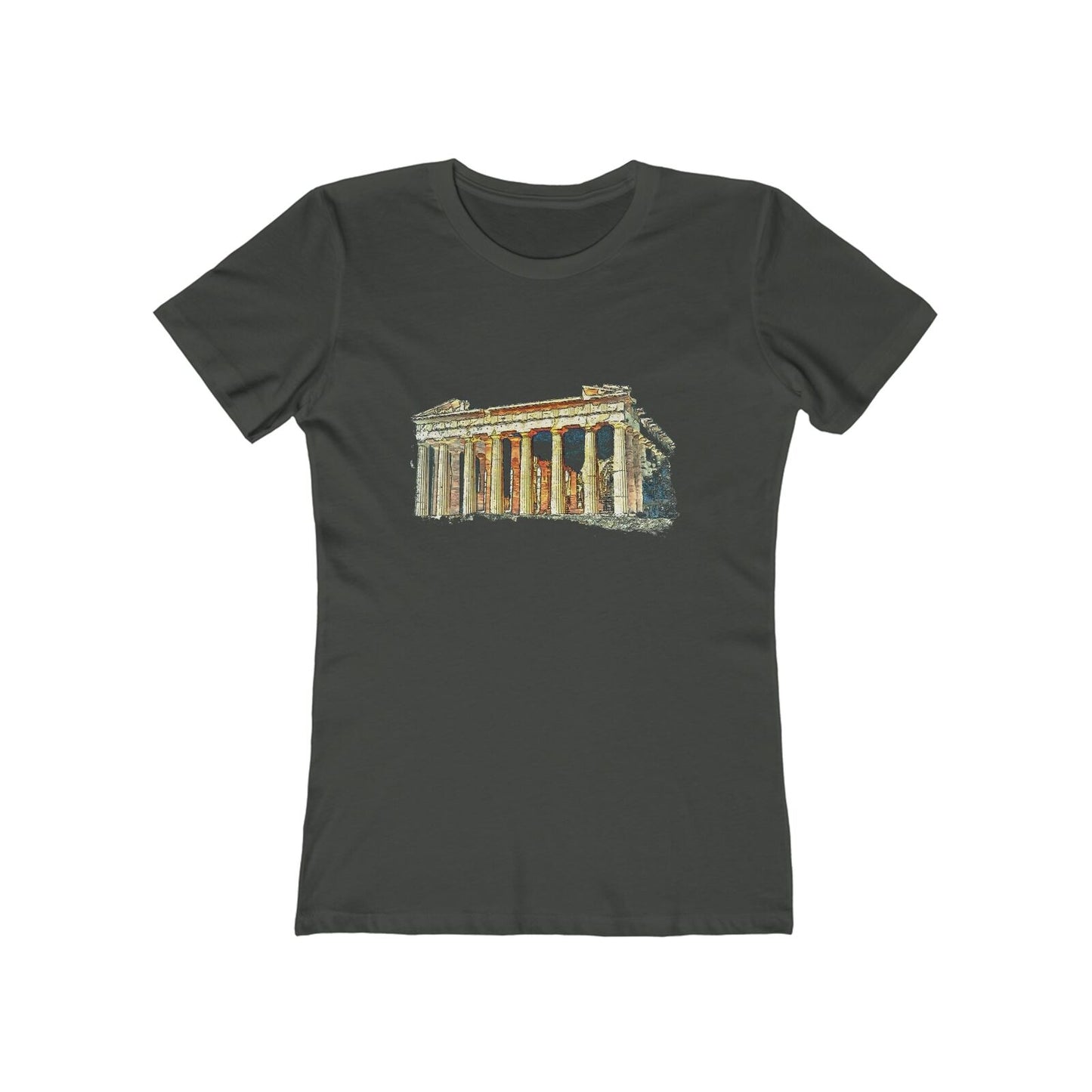 Parthenon - Ancient Greece - Women's Slim Fit Ringspun Cotton T-Shirt (Colors: Solid Heavy Metal)