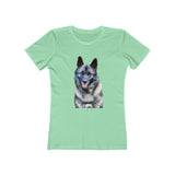 Norwegian Elkhound - Women's Slim Fit Ringspun Cotton T-Shirt (Colors: Solid Mint)