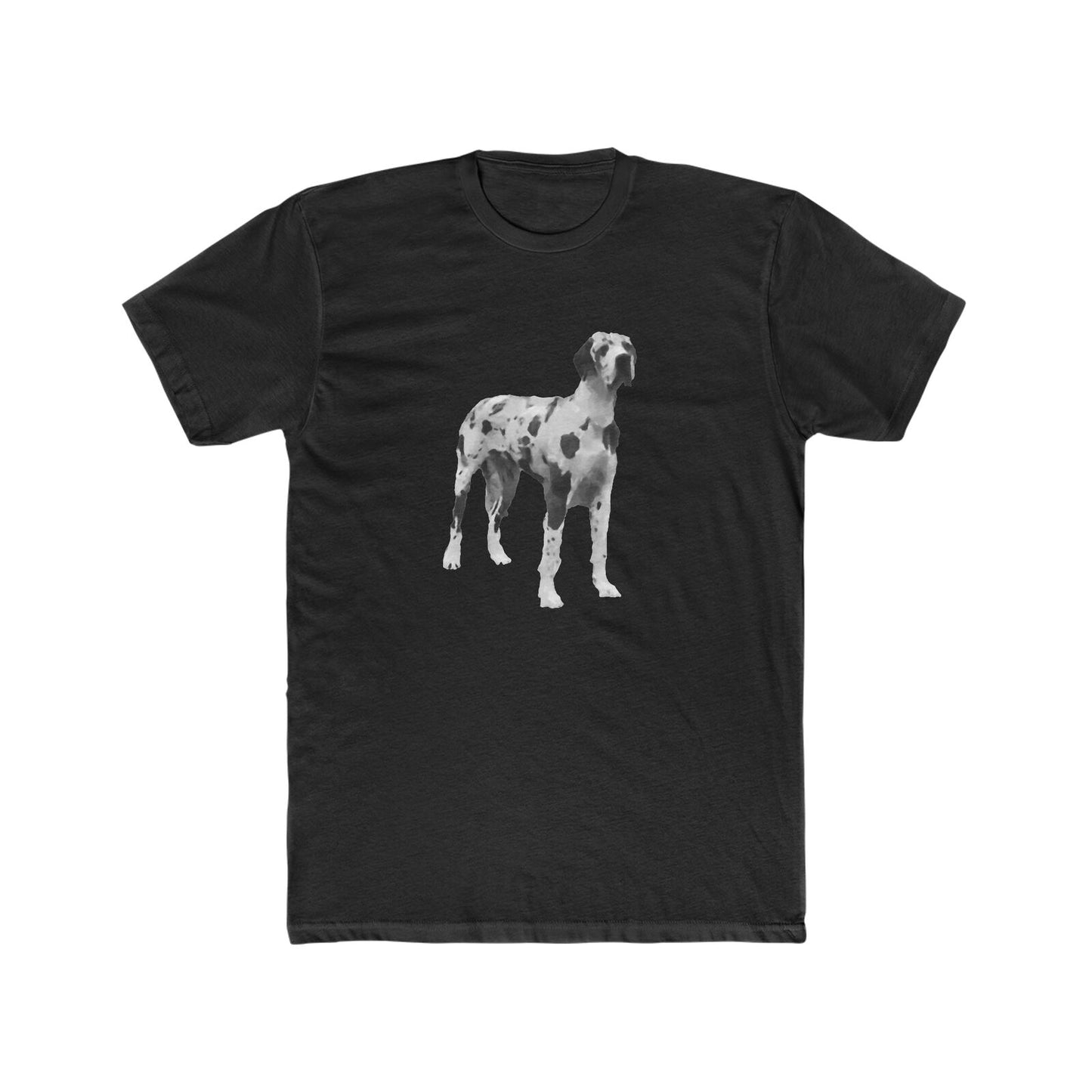 Great Dane 'Zeus' Men's Fitted Cotton Crew Tee (Color: Solid Black)