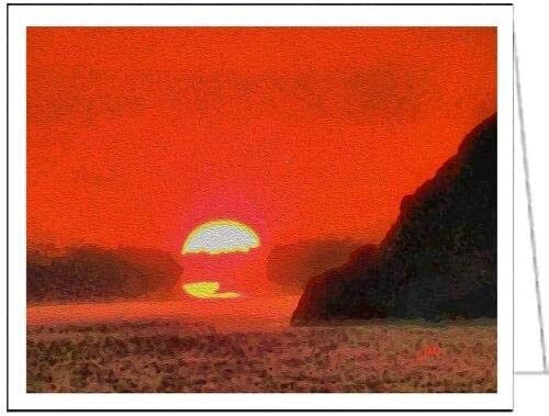Sifnos Sunset - Sifnos, Greece - Set of 6 Blank Notecards by Doggylips