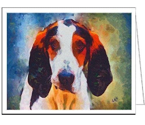 Treeing Walker Coonhound - Set of 6 Blank Notecards By Doggylips