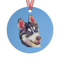 Siberian Husky 'Iditarod' Metal Ornaments