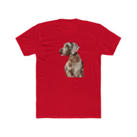 Weimaraner 'Rocky' - Men's Fitted Cotton Crew Tee