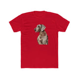 Weimaraner 'Rocky' - Men's Fitted Cotton Crew Tee