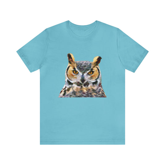 Great Horned Owl 'Hooty' - -  Classic Jersey Short Sleeve Tee