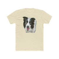 Border Collie 'Archie' Men's Fitted Cotton Crew Tee