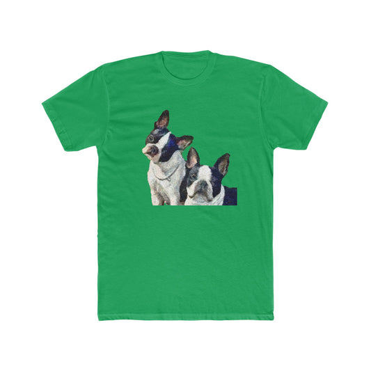Skipper & Dee Dee Boston Terriers Men's Fitted Cotton Crew Tee