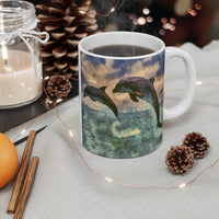 Dolphins 'Flip & Flop' Ceramic Mug 11oz