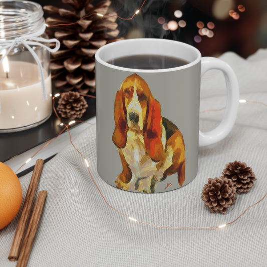 Basset Hound 'Lautrec' Ceramic Mug 11oz – A Touch of Art in Every Sip