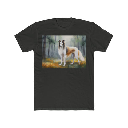 Borzoi 'Russian Wolfhound' Men's Fitted Cotton Crew Tee