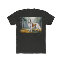 Borzoi 'Russian Wolfhound' Men's Fitted Cotton Crew Tee