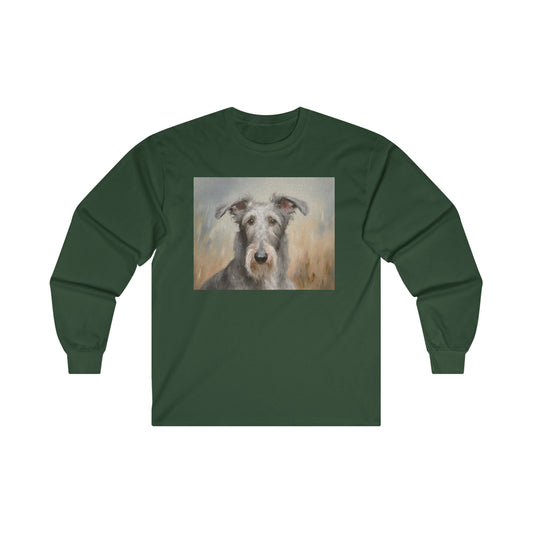 Scottish Deerhound Cotton Long Sleeve Tee