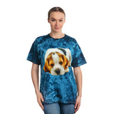 English Foxhound 'Sasha' Unisex Cotton Tie-Dye Tee, Crystal