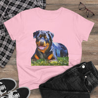 Rottweiler 'Lina; Women's Midweight Cotton Tee