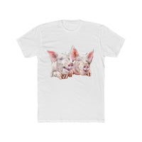 Pigs  'A Jowly Good Time' - Men's Fitted Cotton Crew Tee