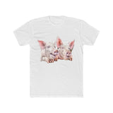 Pigs  'A Jowly Good Time' - Men's Fitted Cotton Crew Tee