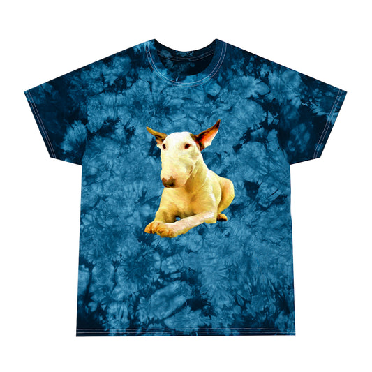 English Bull Terrier Unisex Tie-Dye Cotton Tee in Crystal