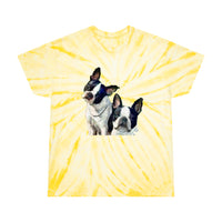 Boston Terriers 'Skipper & Dee Dee'  Unisex Cotton Tie-Dye Tee, Cyclone