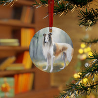 Regal Russian Wolfhound Metal Ornaments