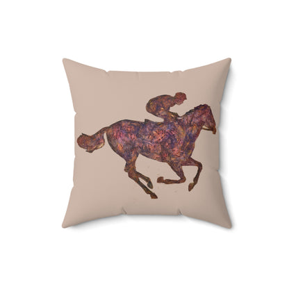 Race Horse - Spun Polyester Throw Pillow