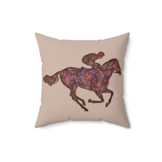 Race Horse - Spun Polyester Throw Pillow