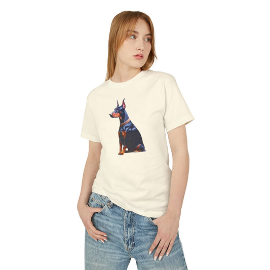 Doberman Pinscher Unisex Relaxed Fit Heavyweight Cotton Tee
