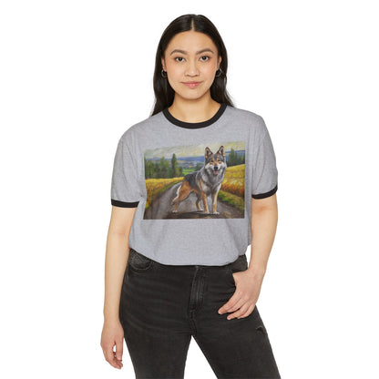 Czechoslovakian Vlciak Wolfdog Classic Cotton Ringer T-Shirt