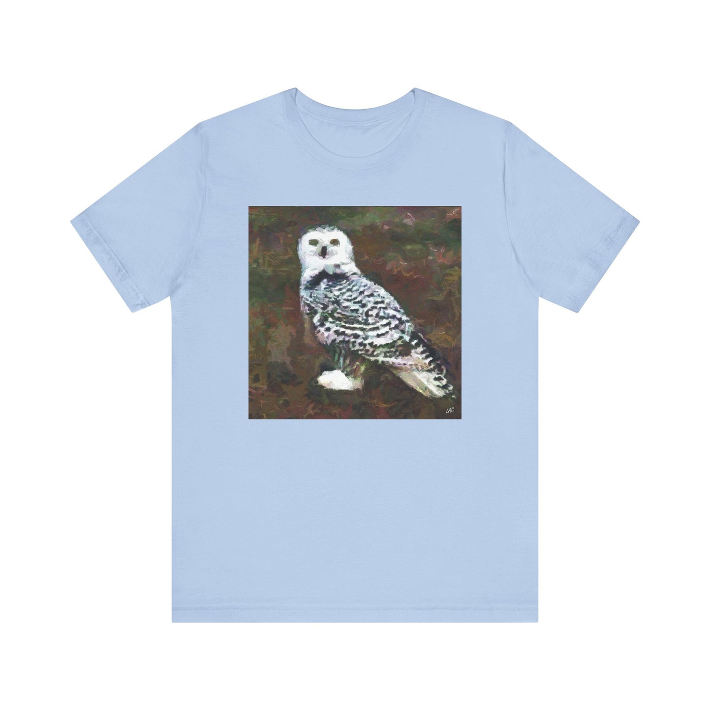 Snowy White Owl - Unisex Jersey Short Sleeve Tee