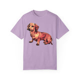 Dachshund 'Simone' Unisex Relaxed Fitted Garment-Dyed T-shirt