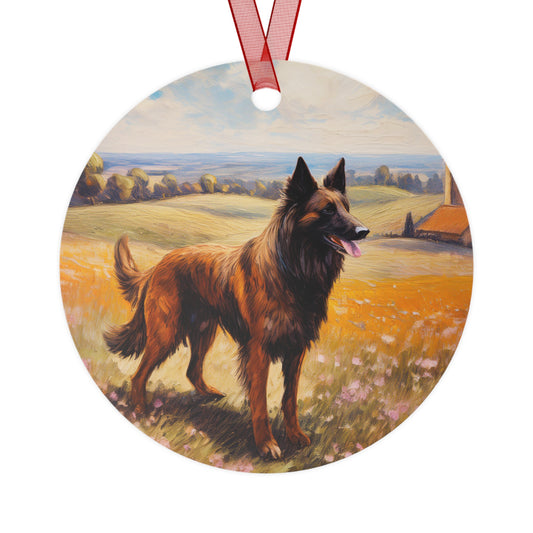Charming Belgian Tervuren Christmas Tree Metal Ornaments