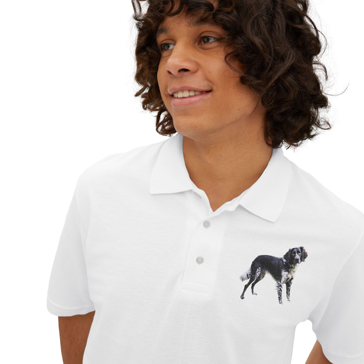 Large Munsterlander - Men's Piqué Polo Shirt